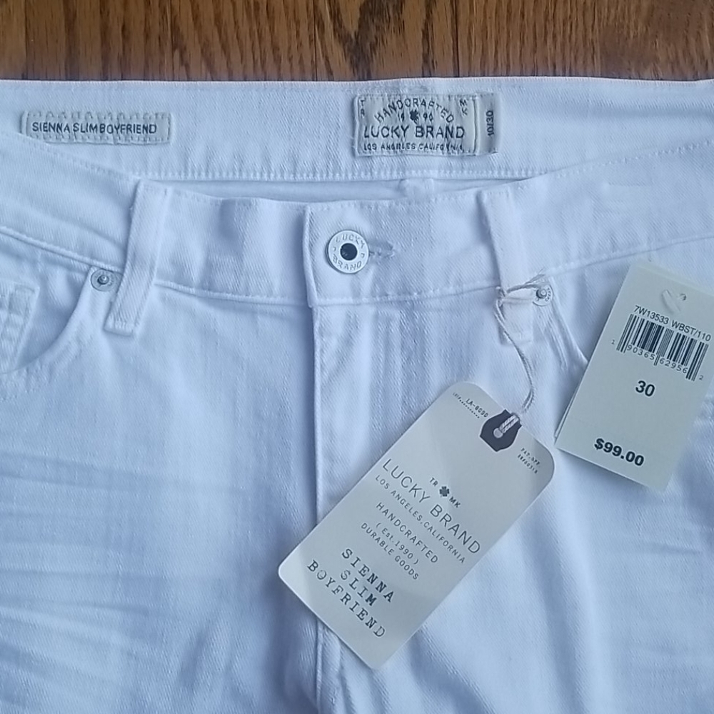 NWT Lucky Brand raw hem white jeans 10/30 - Picture 4 of 6